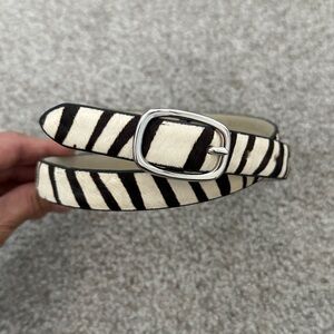 Banana Republic Black and White Zebra Belt. Size S